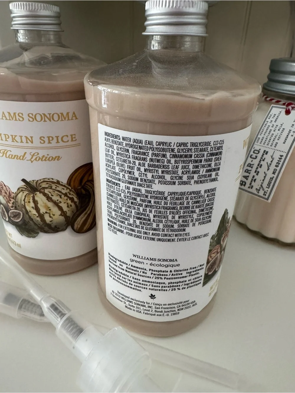 NWT Set/2 Williams Sonoma ~Pumpkin Spice~ Hand Lotion Set